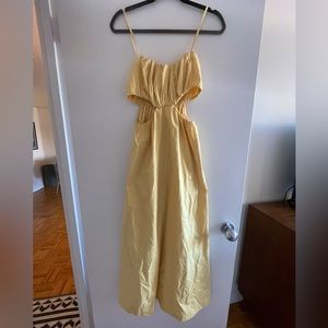 NWT yellow Abercrombie & Fitch summer cutout maxi dress size M!